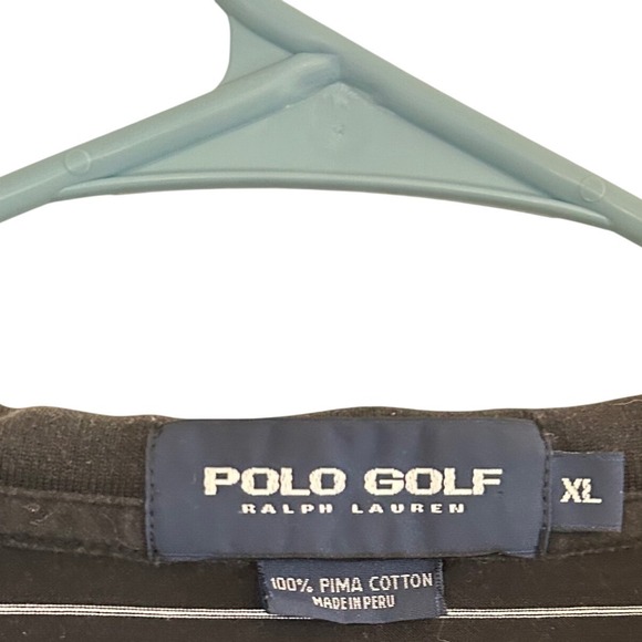 Polo Golf Ralph Lauren Maryland Terrapins Polo Mens XL Black Striped Pima Cotton - Picture 3 of 7